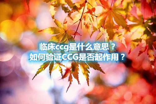 臨床ccg是什么意思？如何驗(yàn)證CCG是否起作用？